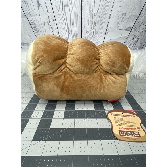 Cotton Food Plush Stuffed 8” Toy Pillow 2 Sided Smiling Bread Loaf - Picture 5 of 5
